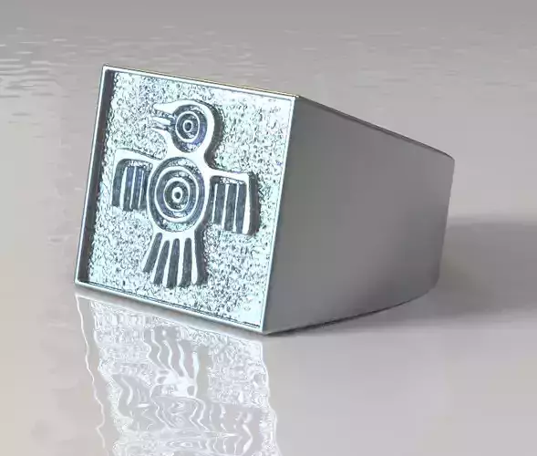 ring signet eagle indian 3D print model