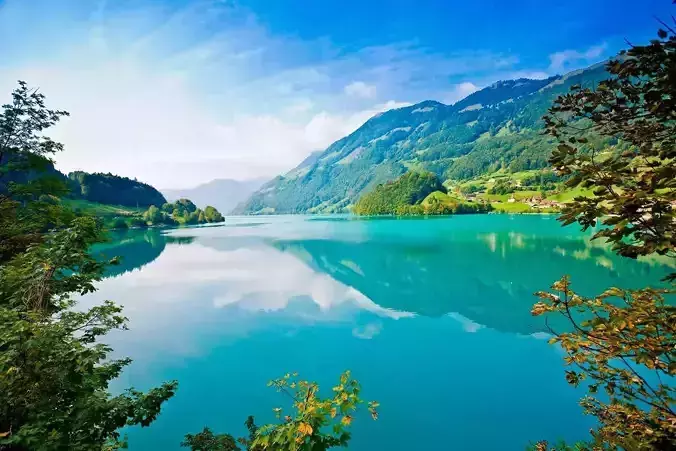 qweqwdgm beautiful lake in swiss alps