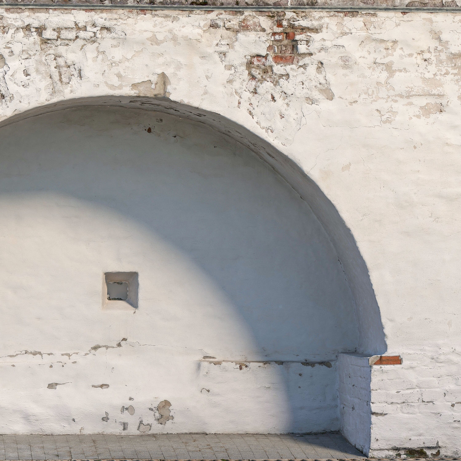 Wall with arch Low-poly 3D model_2