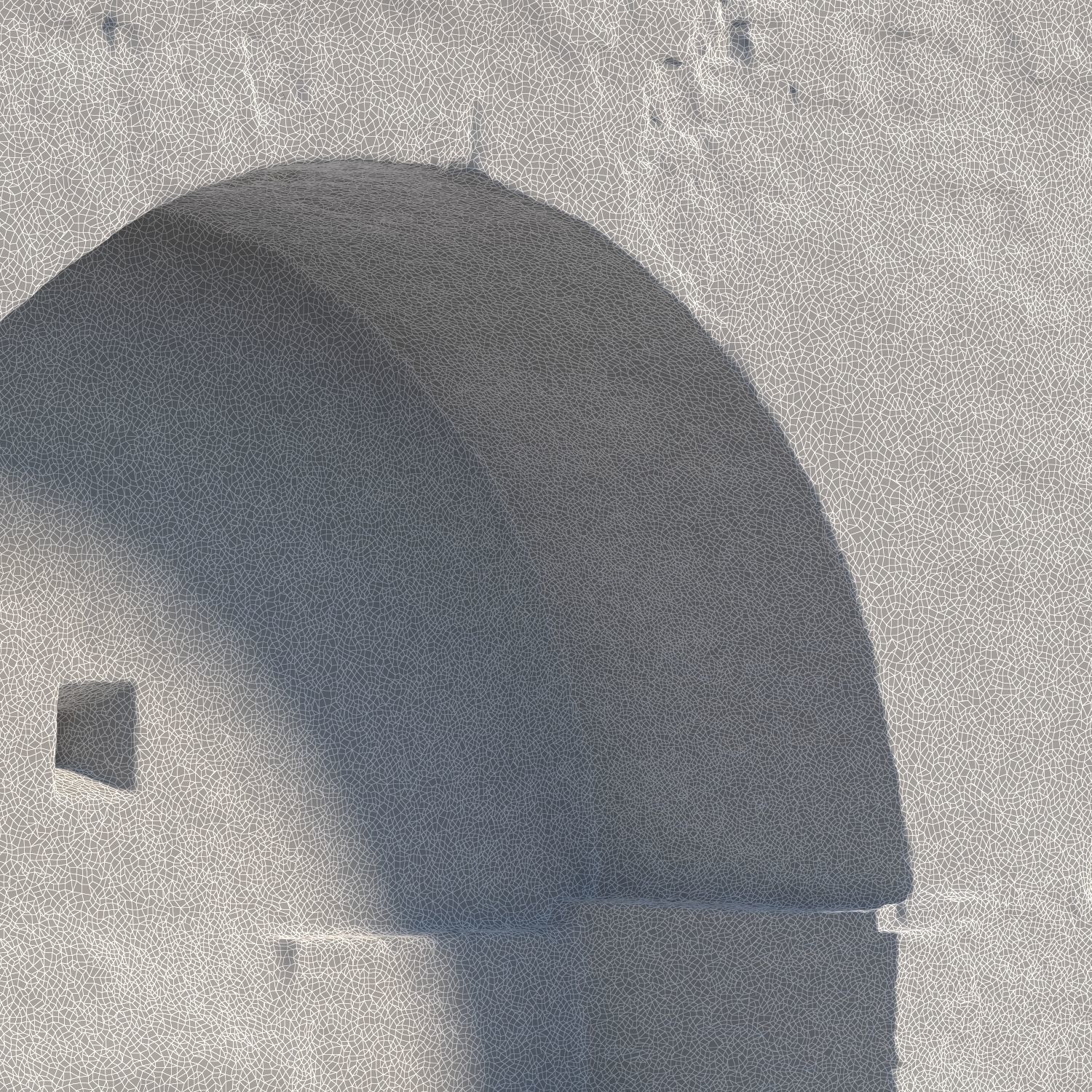 Wall with arch Low-poly 3D model_1