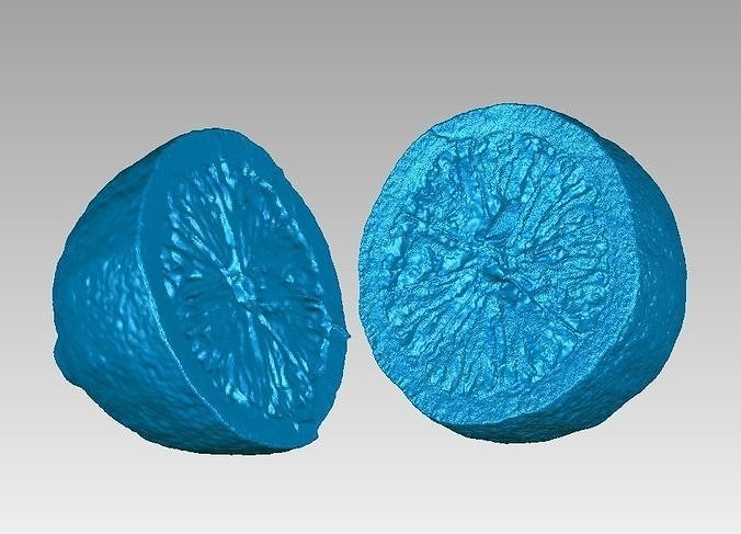 Real Lemon Fruit Cut in Two Pieces High Detail 3D Scan 3D print model
