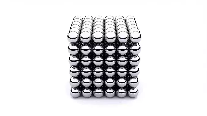 Modern Realistic Polished Neodymium Magnet Ball Array
