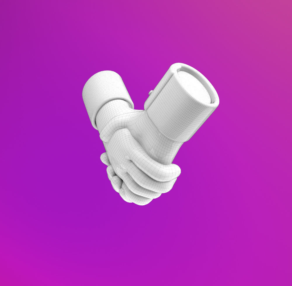 Hands shaking icon SUBD 3D model_7