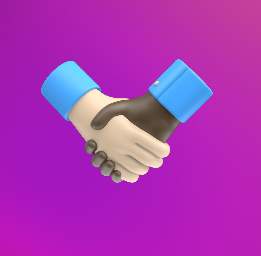 Hands shaking icon SUBD 3D model_19