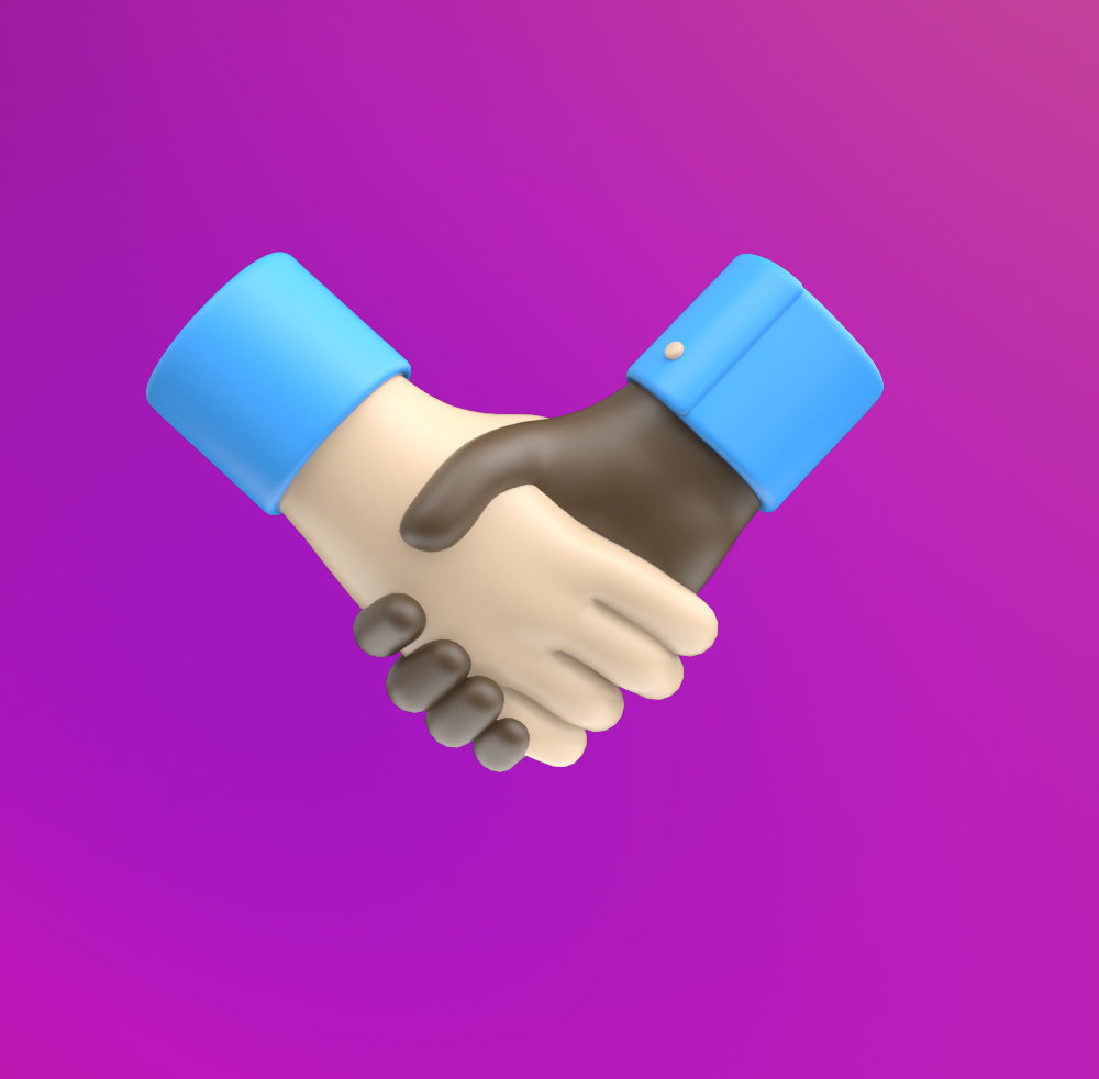 Hands shaking icon SUBD 3D model_12