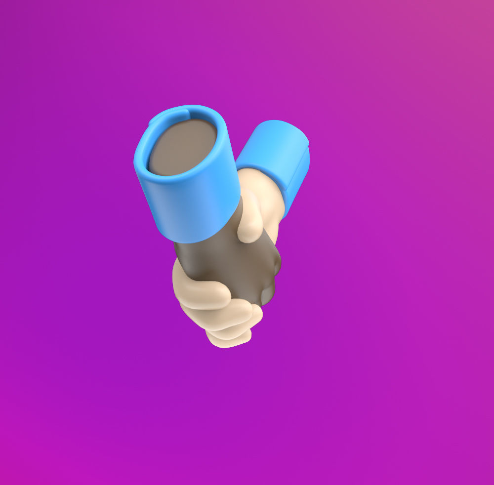 Hands shaking icon SUBD 3D model_17