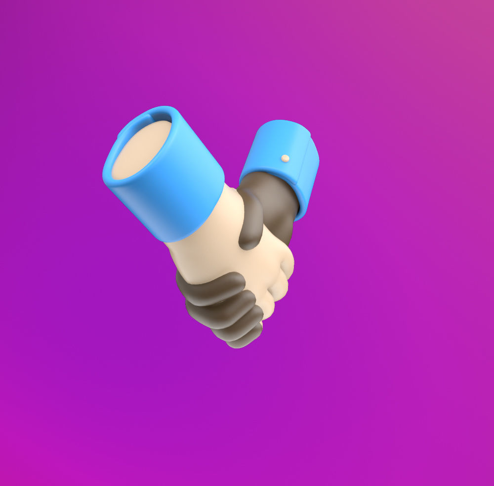 Hands shaking icon SUBD 3D model_14