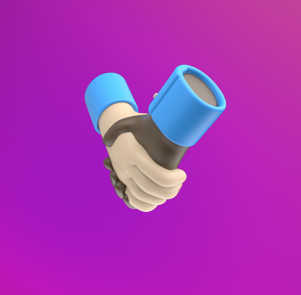Hands shaking icon SUBD 3D model_18