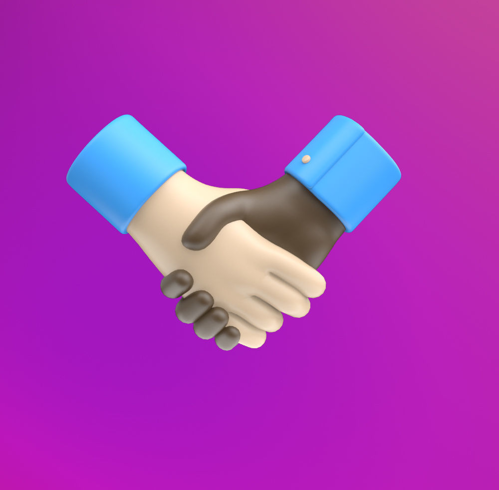 Hands shaking icon SUBD 3D model_21