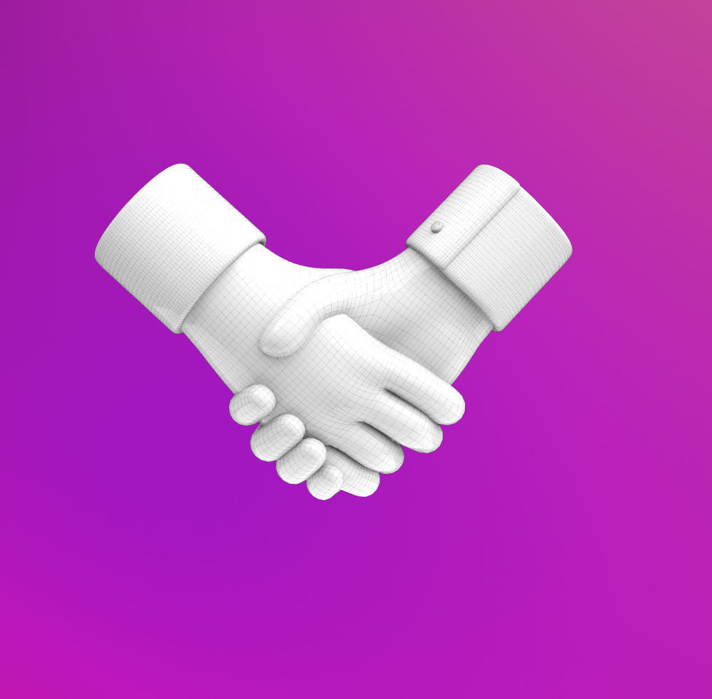 Hands shaking icon SUBD 3D model_11
