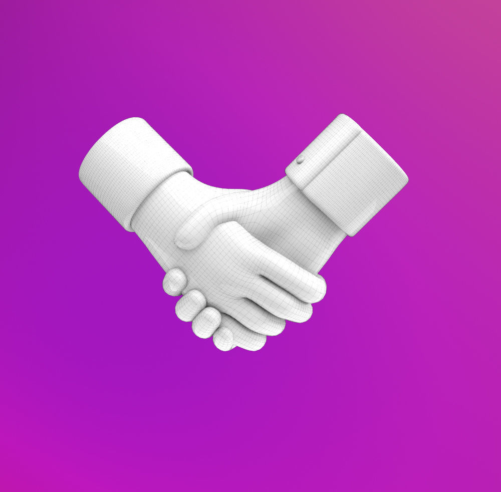 Hands shaking icon SUBD 3D model_8
