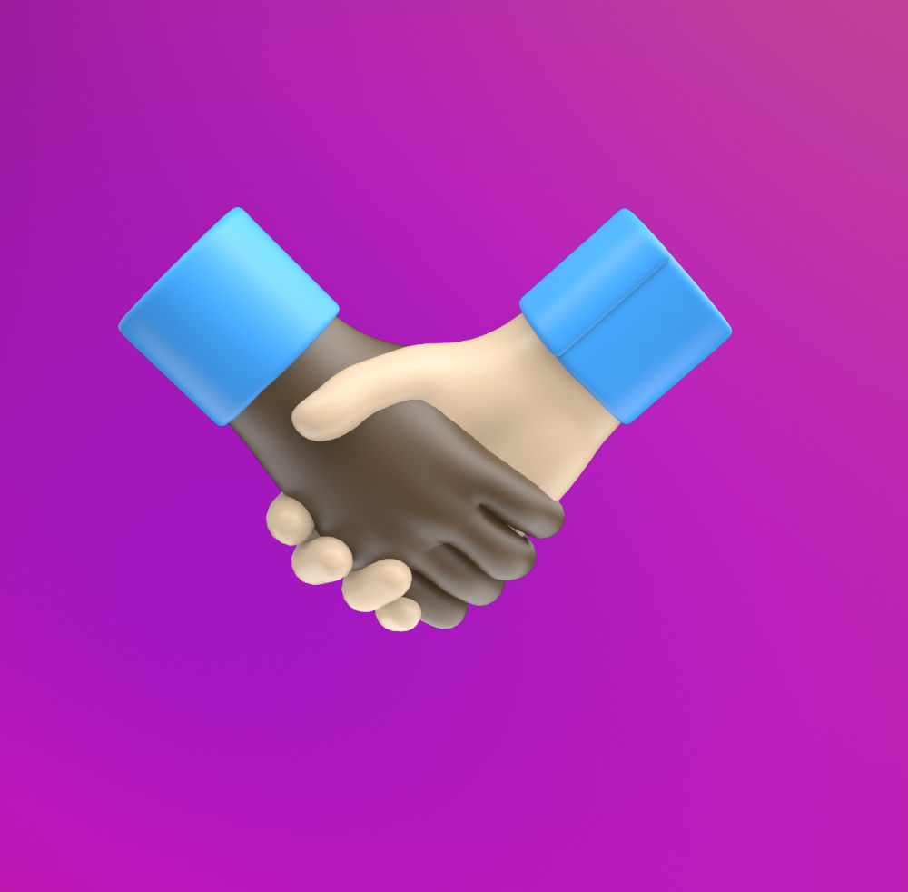 Hands shaking icon SUBD 3D model_16