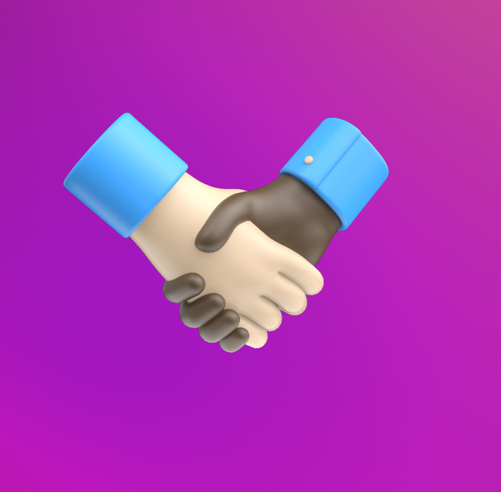 Hands shaking icon SUBD 3D model_13