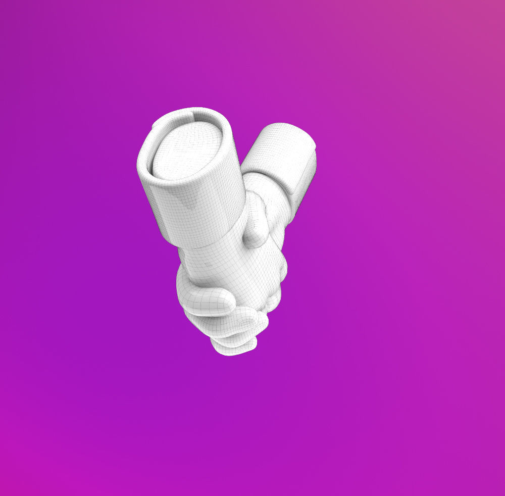 Hands shaking icon SUBD 3D model_6