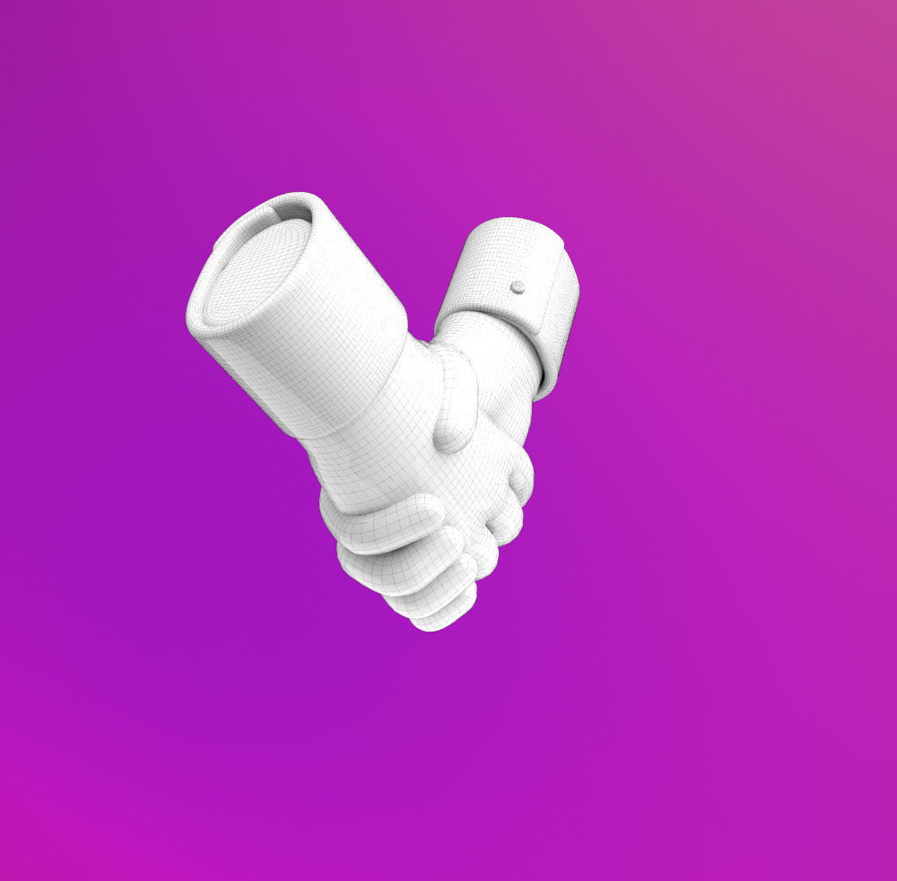 Hands shaking icon SUBD 3D model_3