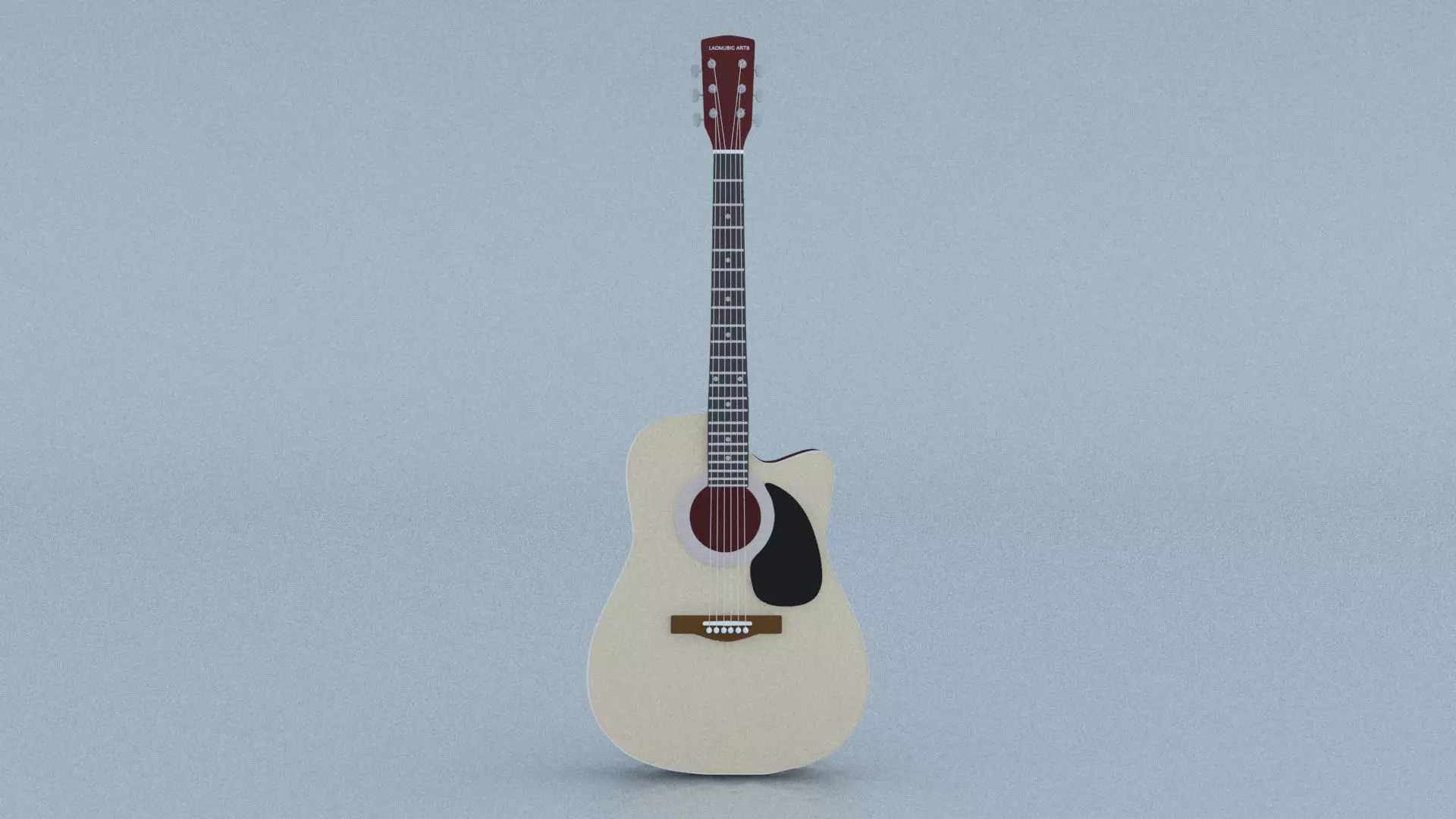 Acoustic Steel Strings guitar Game asset 3D model_0