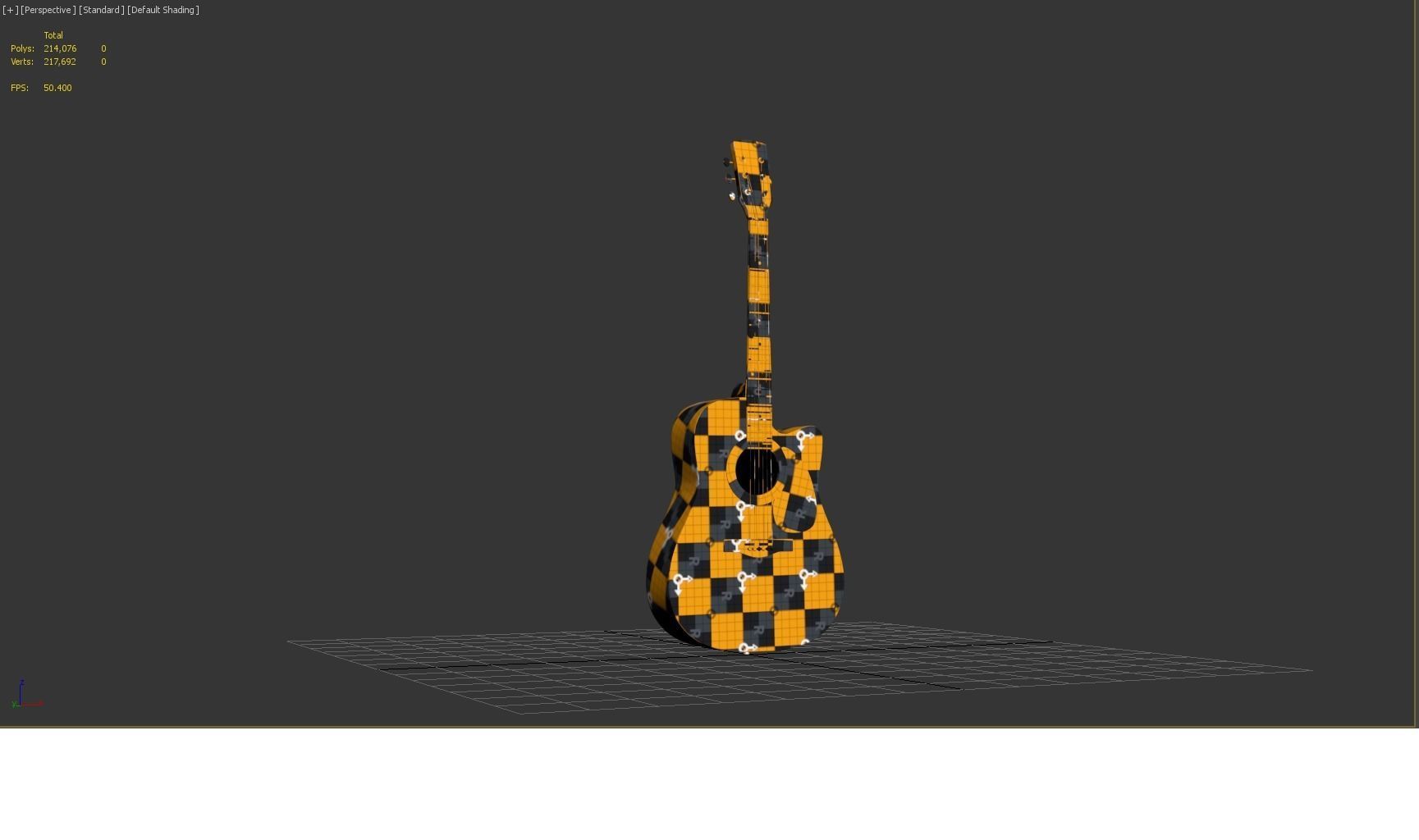 Acoustic Steel Strings guitar Game asset 3D model_6