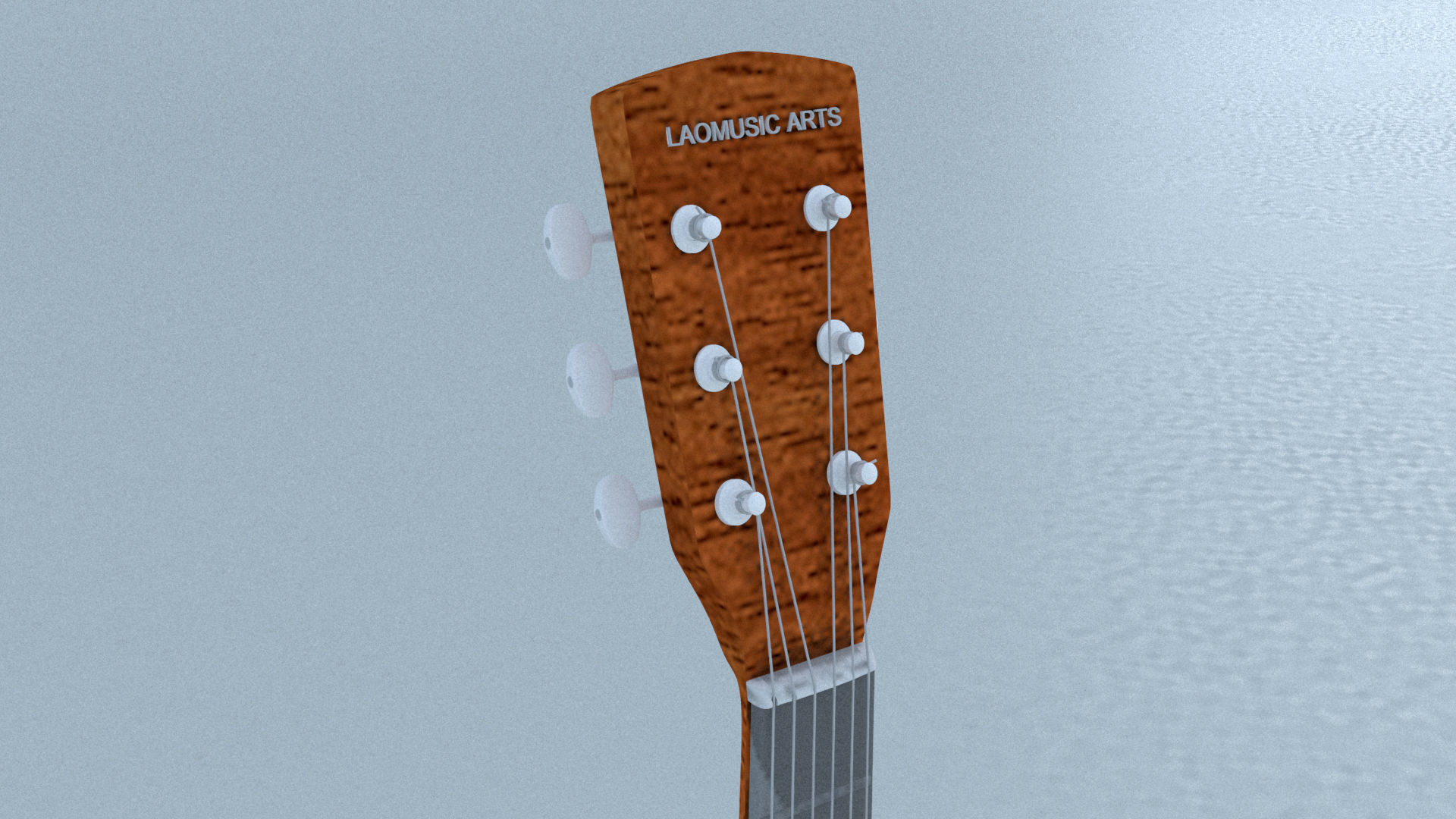 Acoustic Steel Strings guitar Game asset 3D model_4