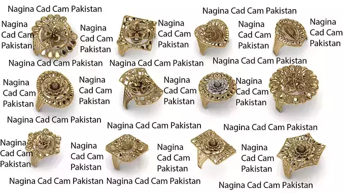 Turkish Flowers Half Rings