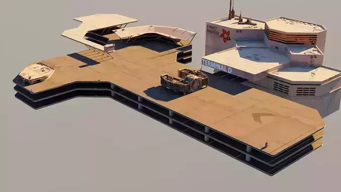 Futuristic space port