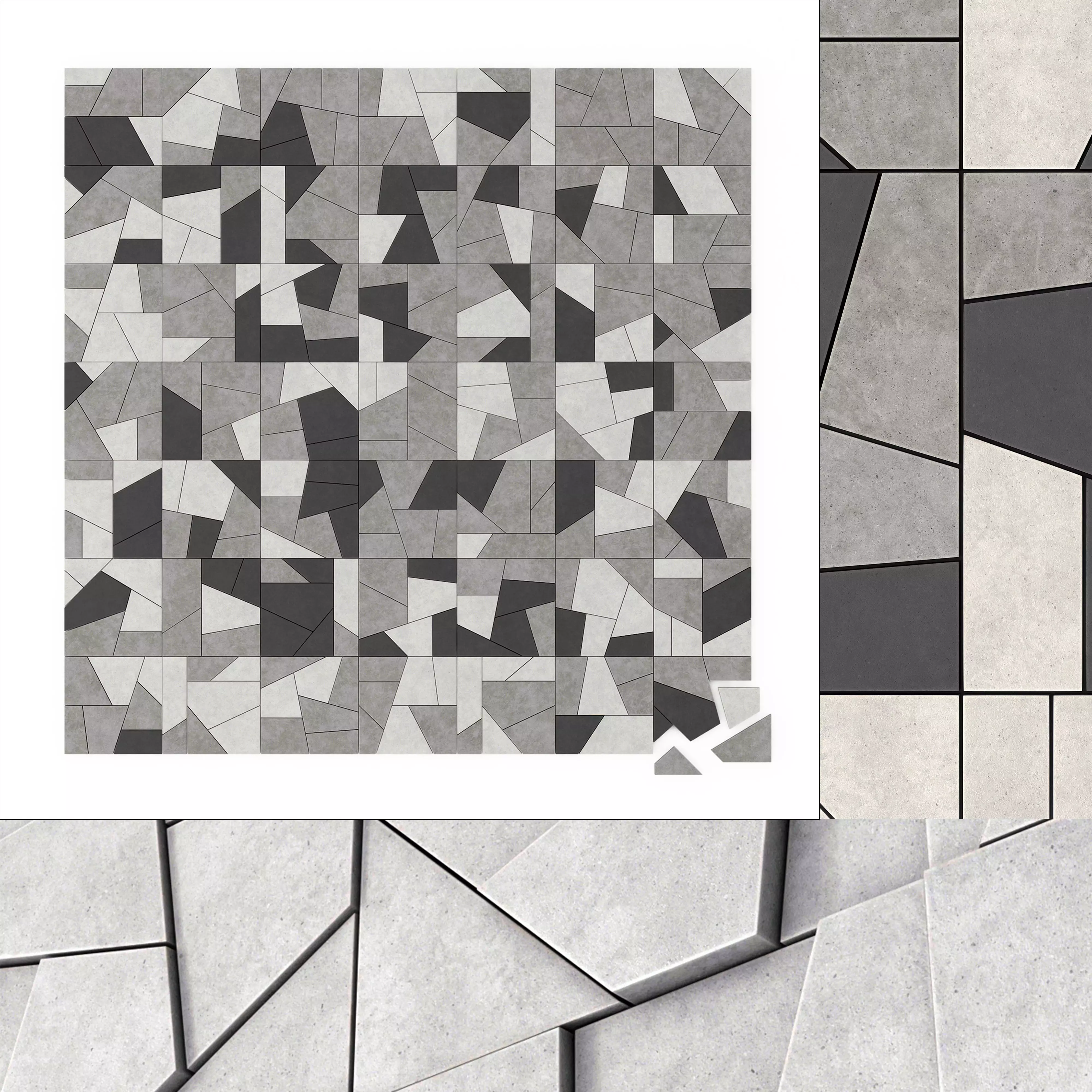 Tile concrete angle line n2 3D model