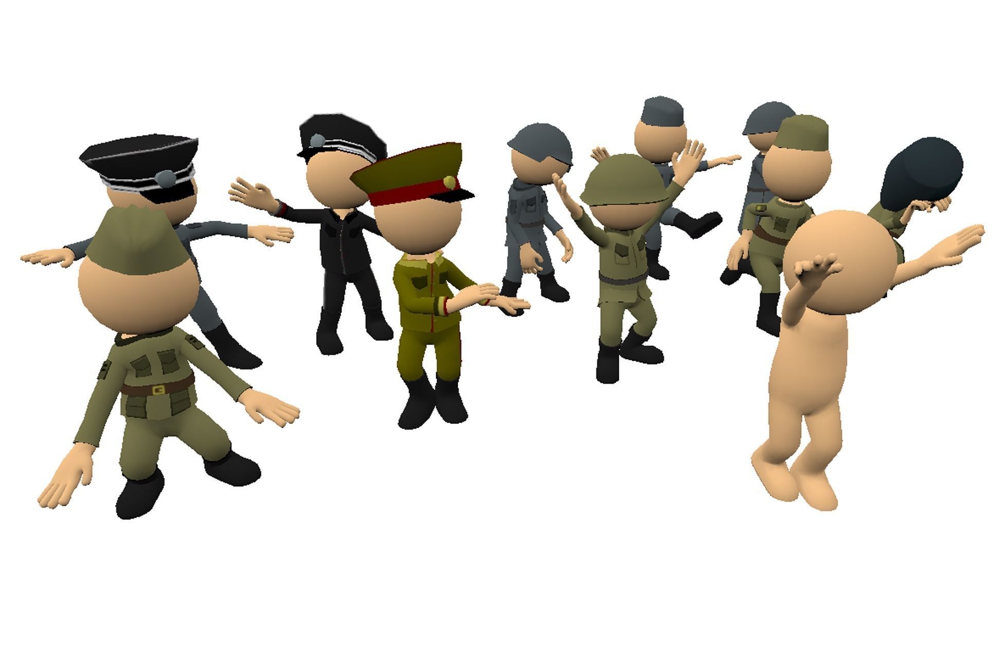 Hyper-Casual Characters Full Pack - 40 character Low-poly 3D model_1