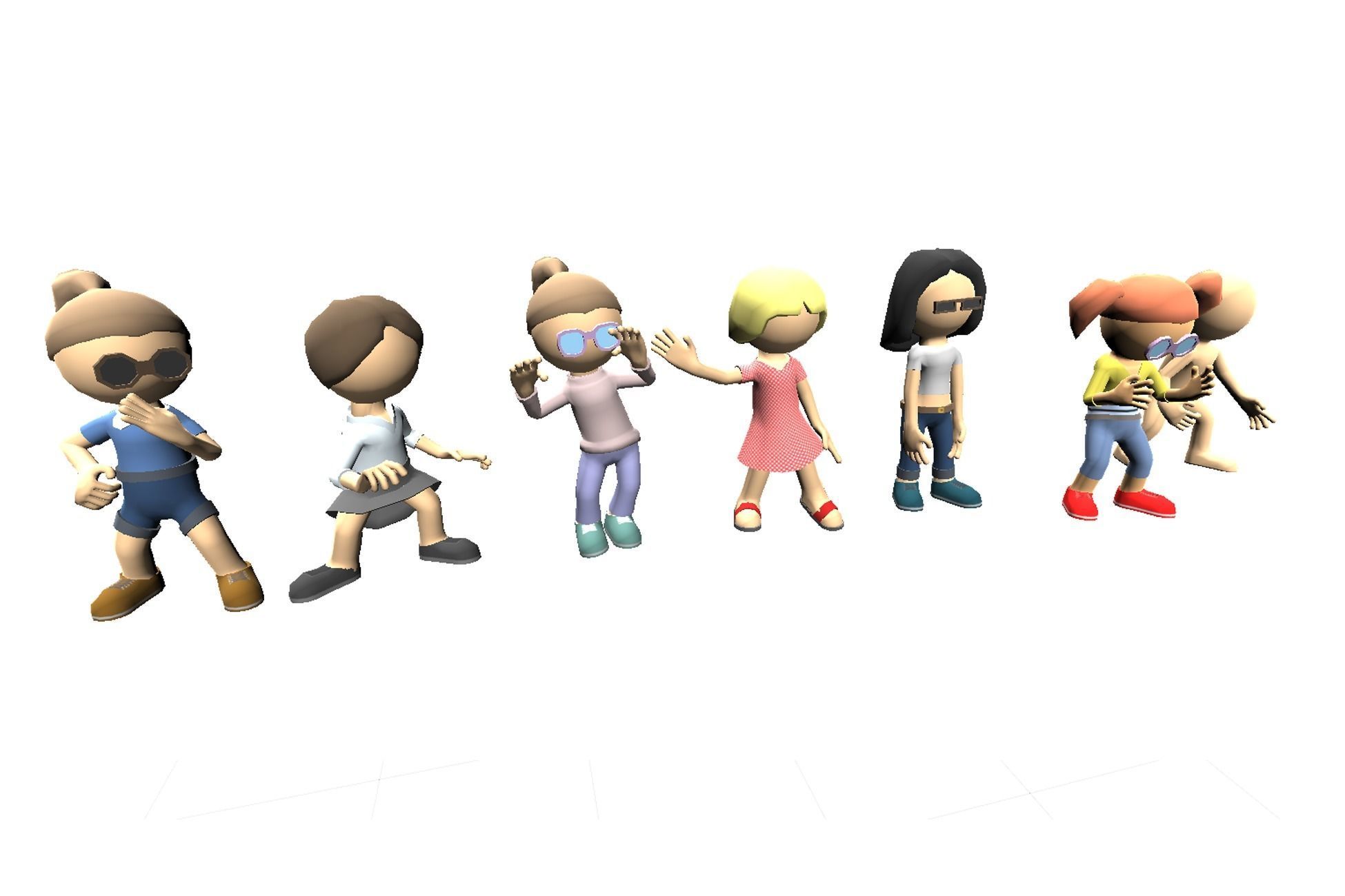 Hyper-Casual Characters Full Pack - 40 character Low-poly 3D model_5