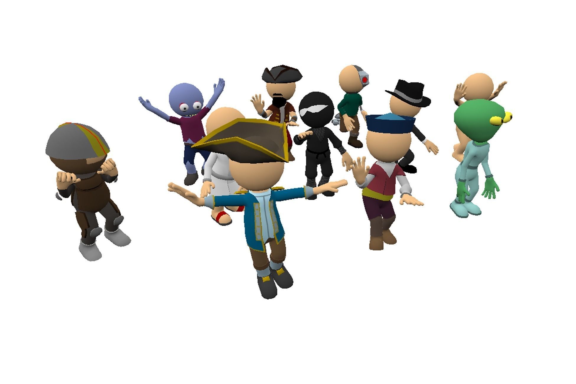 Hyper-Casual Characters Full Pack - 40 character Low-poly 3D model_4