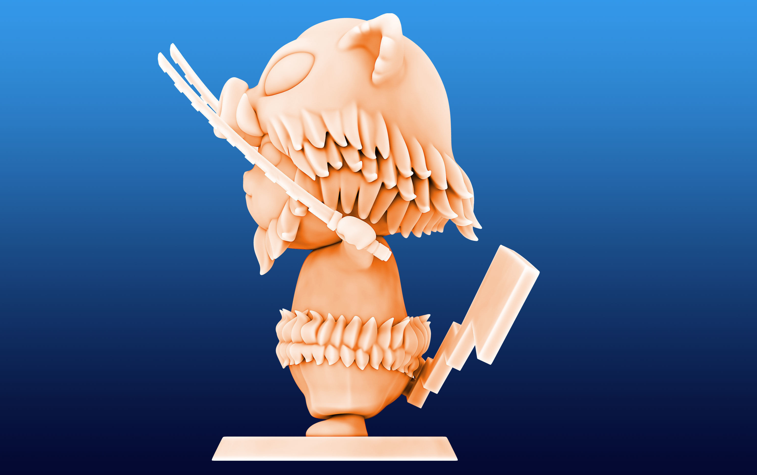 Pikachu Inozuke Cosplay 3D print model_2