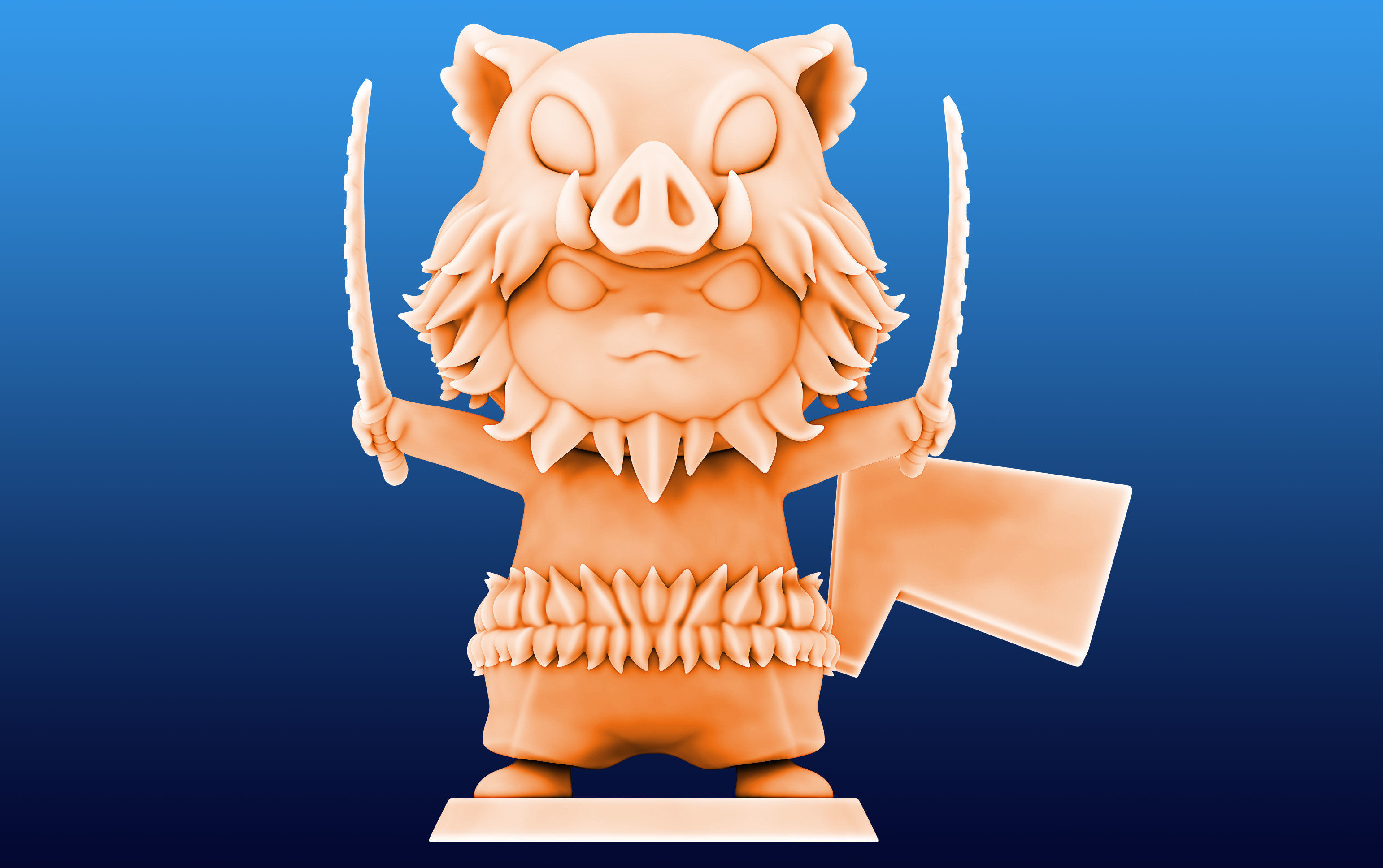 Pikachu Inozuke Cosplay 3D print model_1