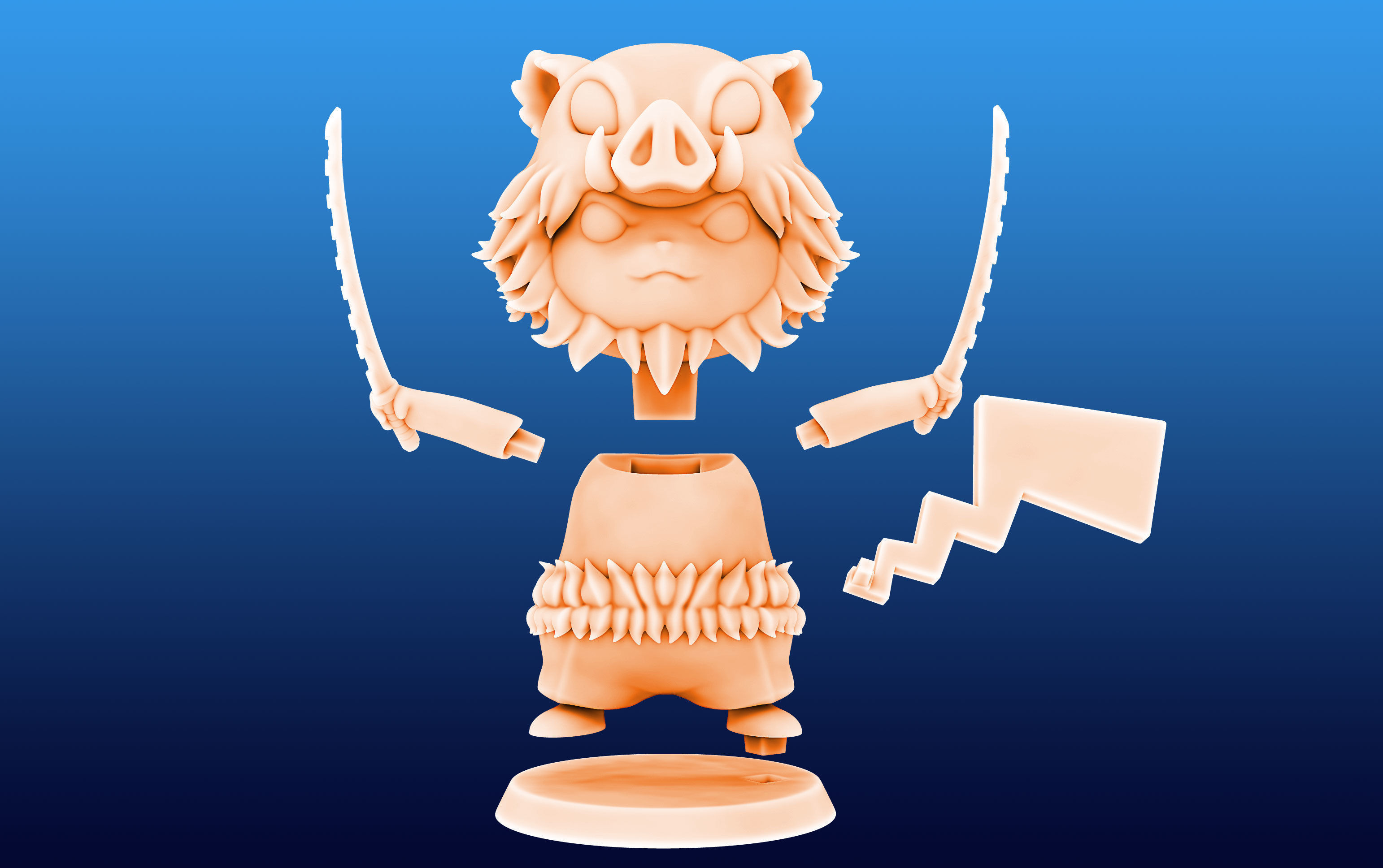 Pikachu Inozuke Cosplay 3D print model_4