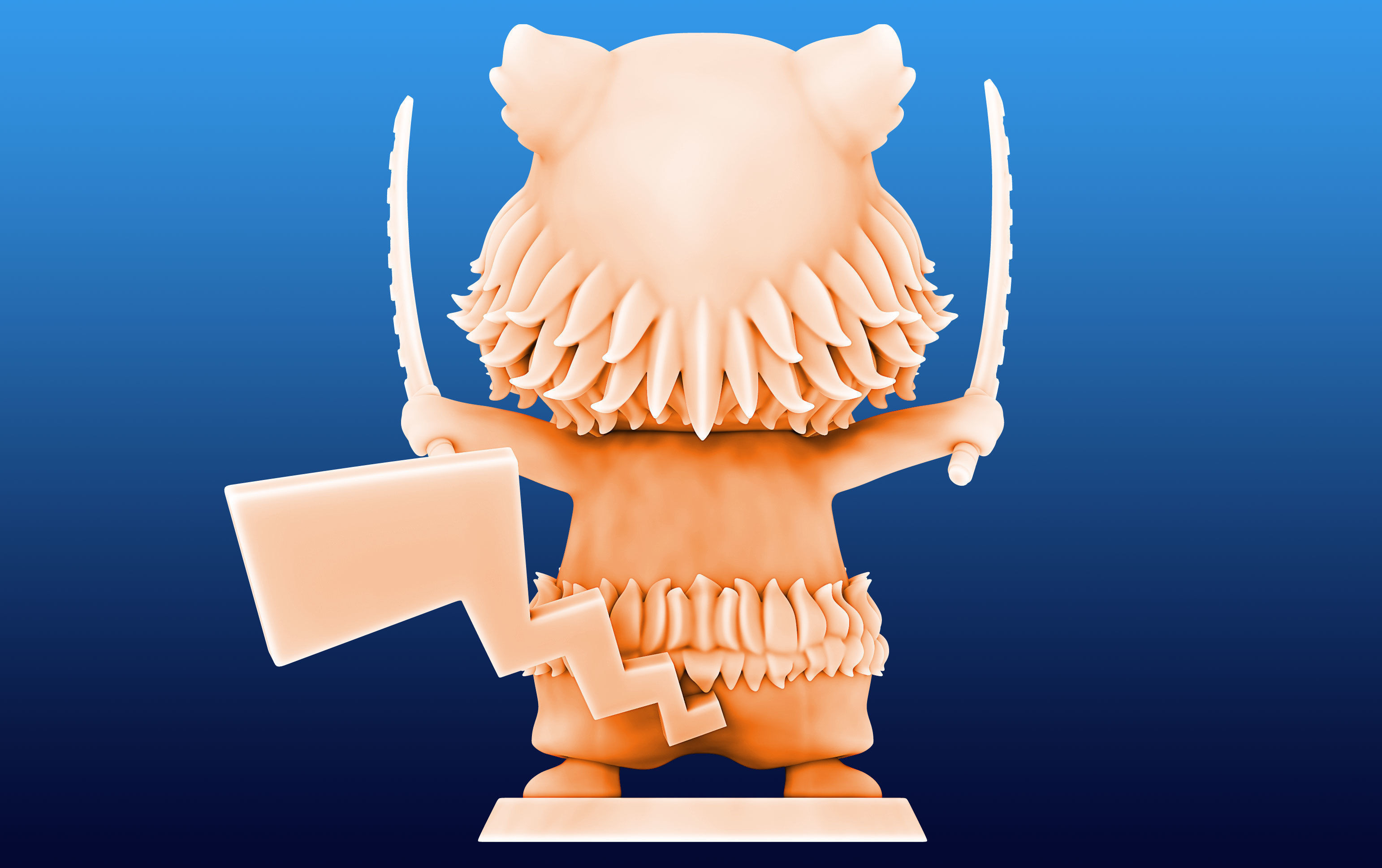 Pikachu Inozuke Cosplay 3D print model_3