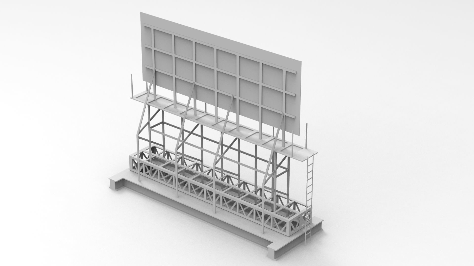 Billboards Collection billboard stand Low-poly 3D model_13