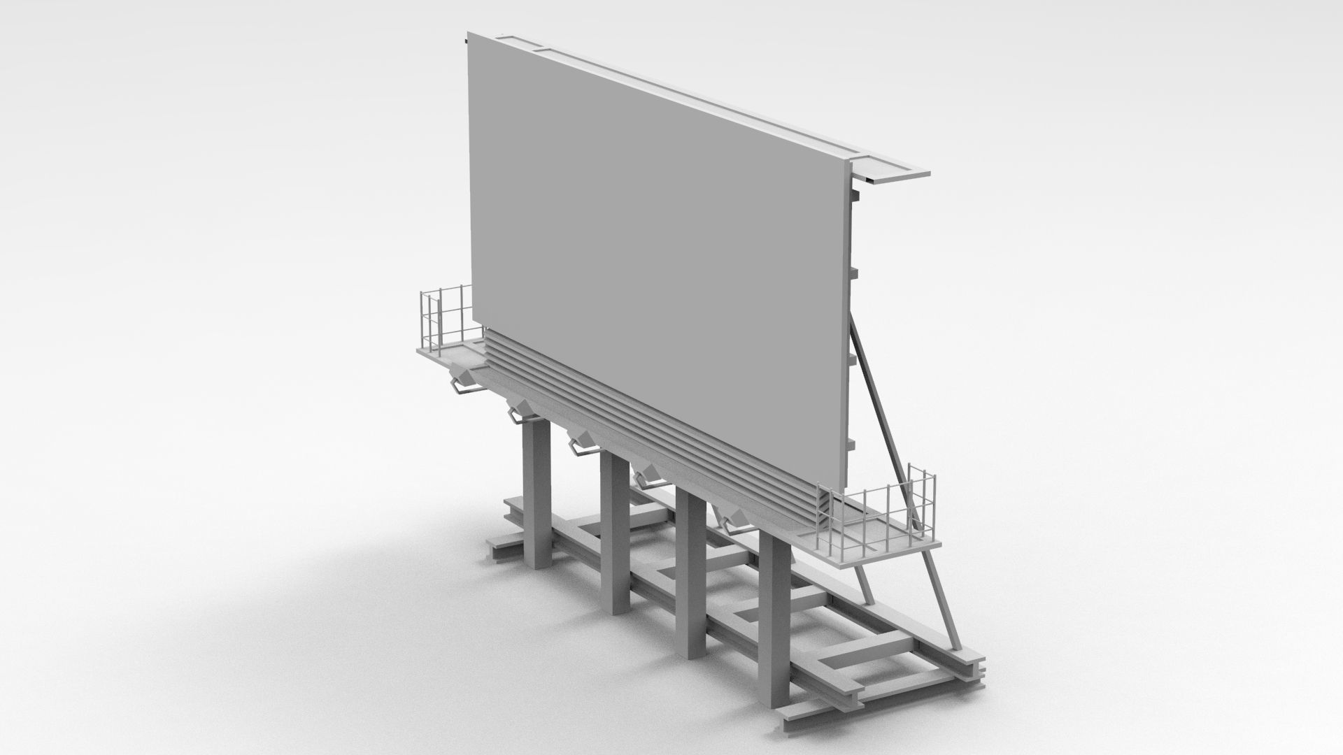 Billboards Collection billboard stand Low-poly 3D model_10