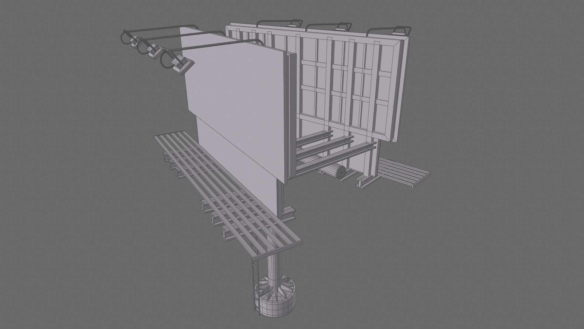 Billboards Collection billboard stand Low-poly 3D model_29