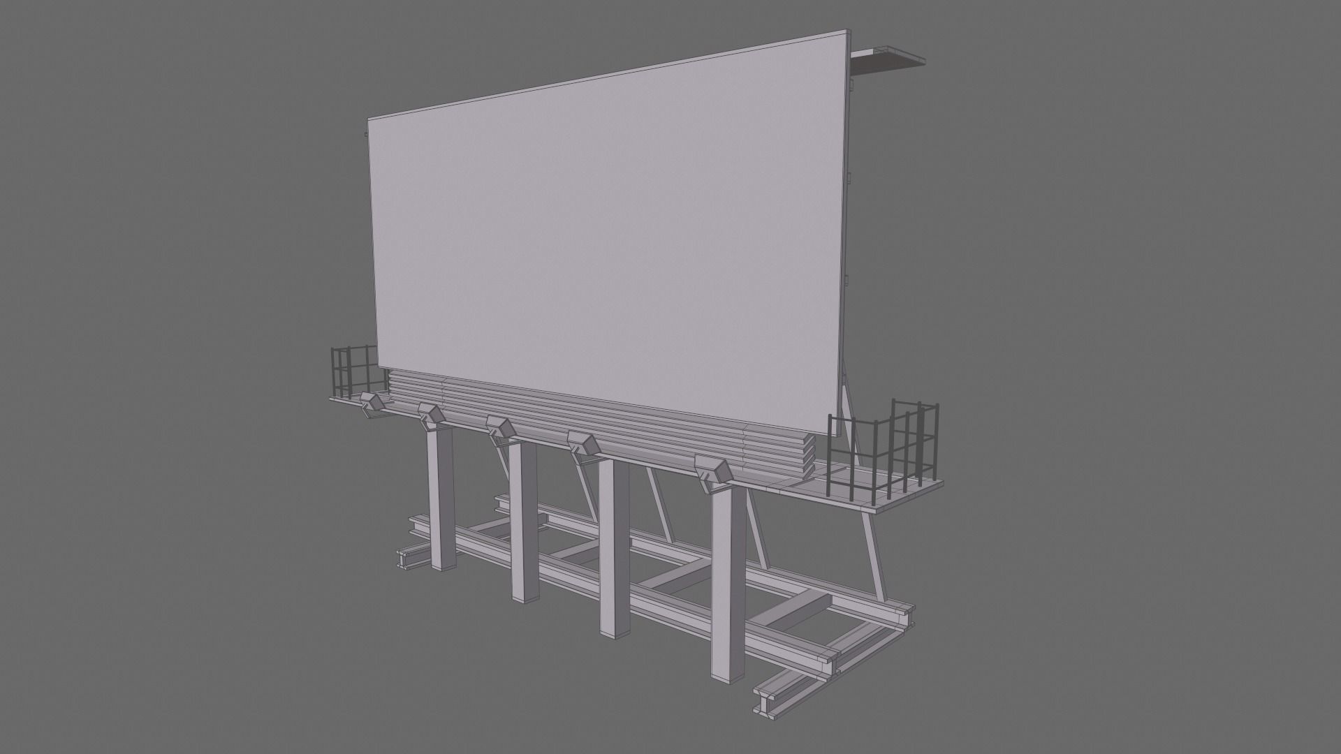 Billboards Collection billboard stand Low-poly 3D model_30