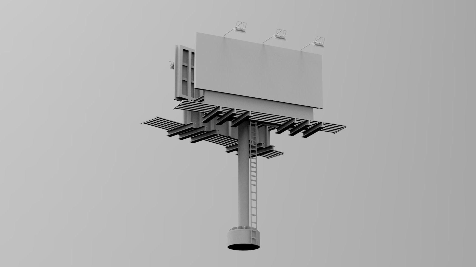 Billboards Collection billboard stand Low-poly 3D model_3