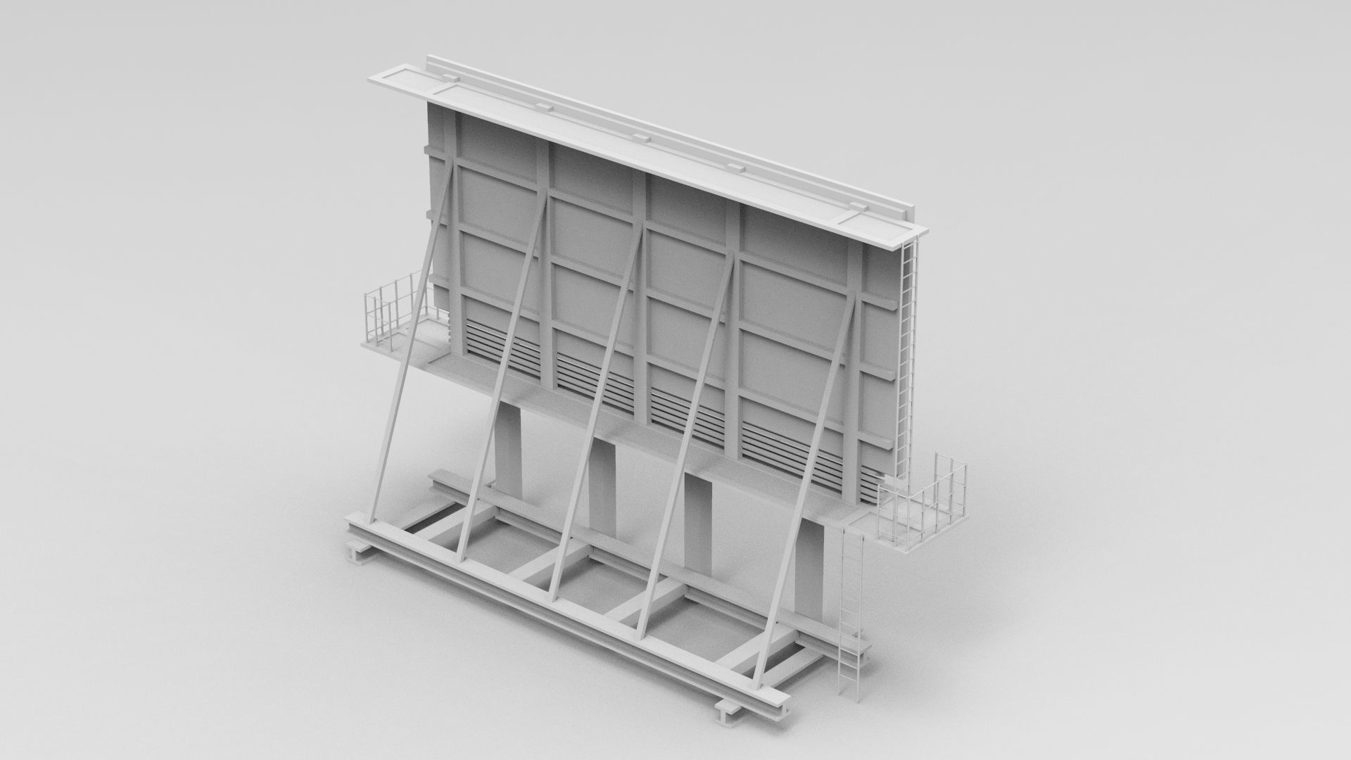 Billboards Collection billboard stand Low-poly 3D model_9