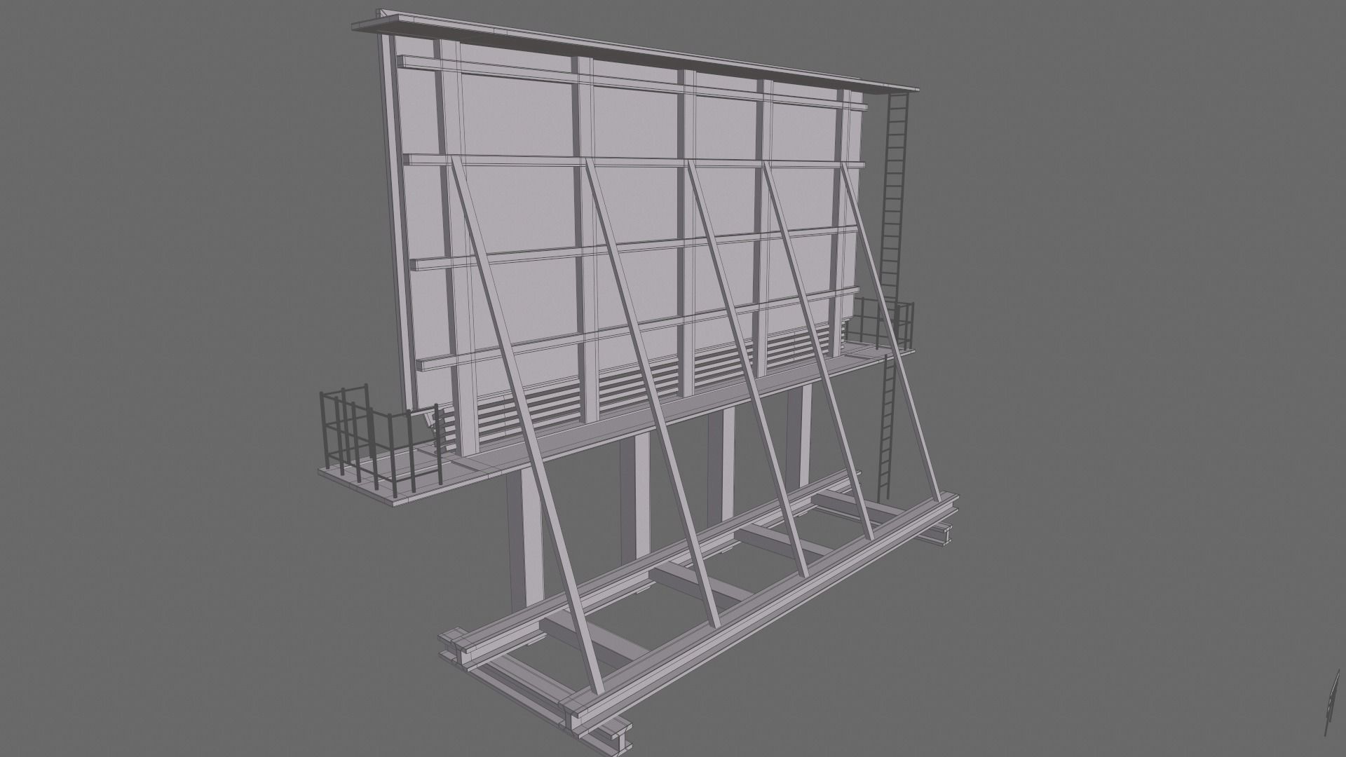 Billboards Collection billboard stand Low-poly 3D model_31