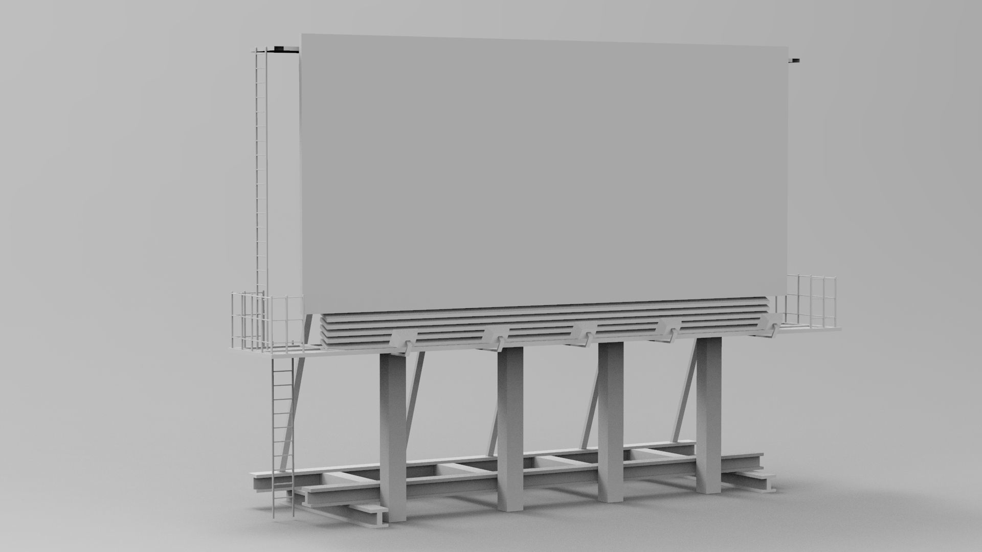 Billboards Collection billboard stand Low-poly 3D model_7