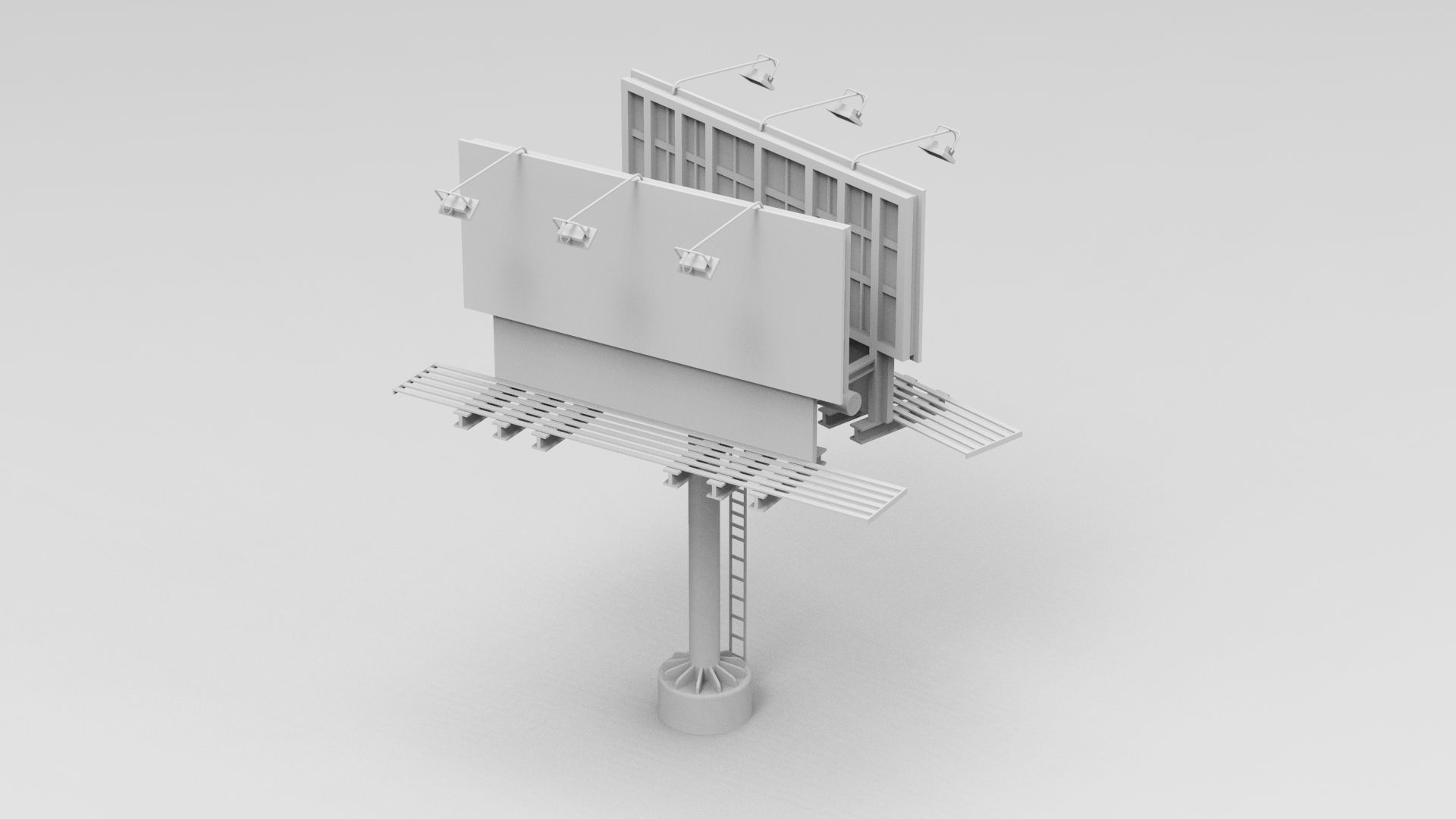 Billboards Collection billboard stand Low-poly 3D model_5