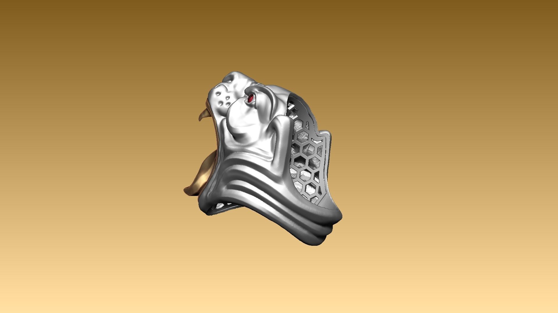 Panther ring 3D print model_1