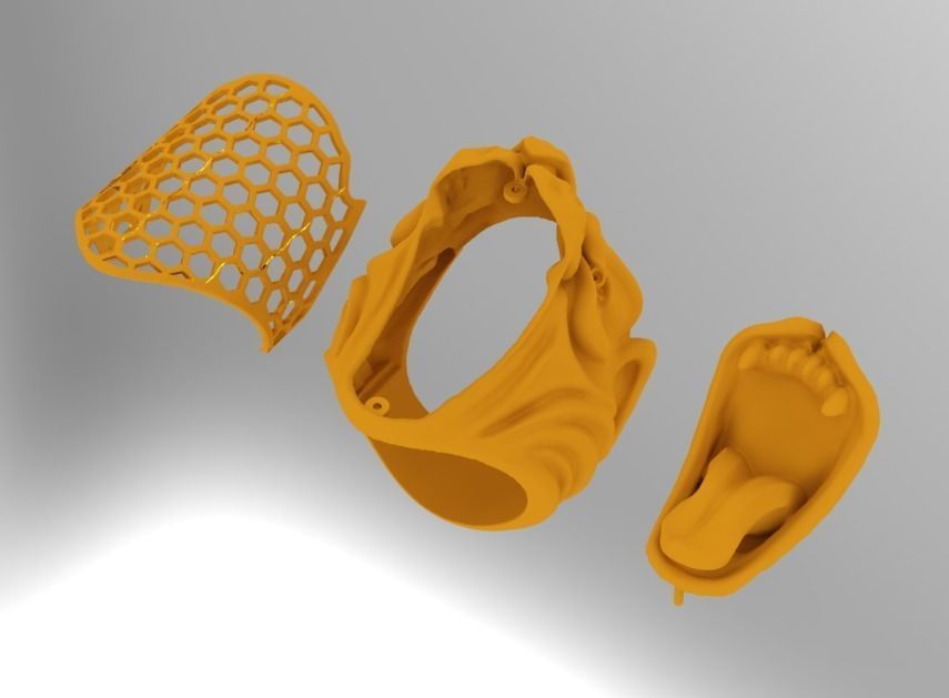 Panther ring 3D print model_3