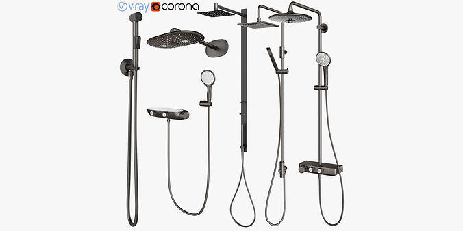Shower systems Grohe and CEA set 111 3D model