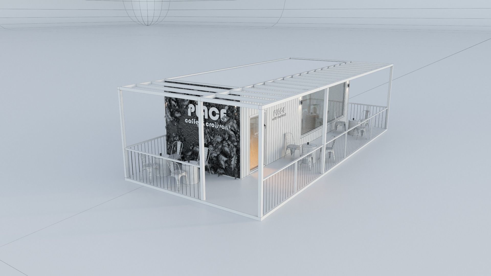 Module house cafe 3D model_2