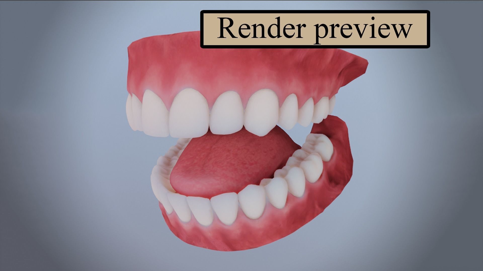 Realistic Mouth for character Low-poly 3D model_16