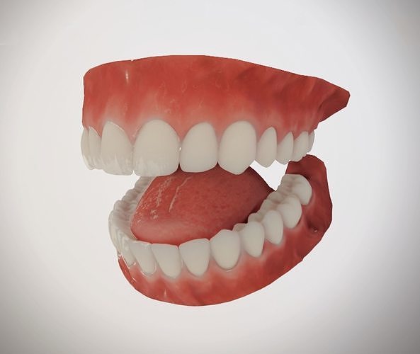 Realistic Mouth for character Low-poly 3D model