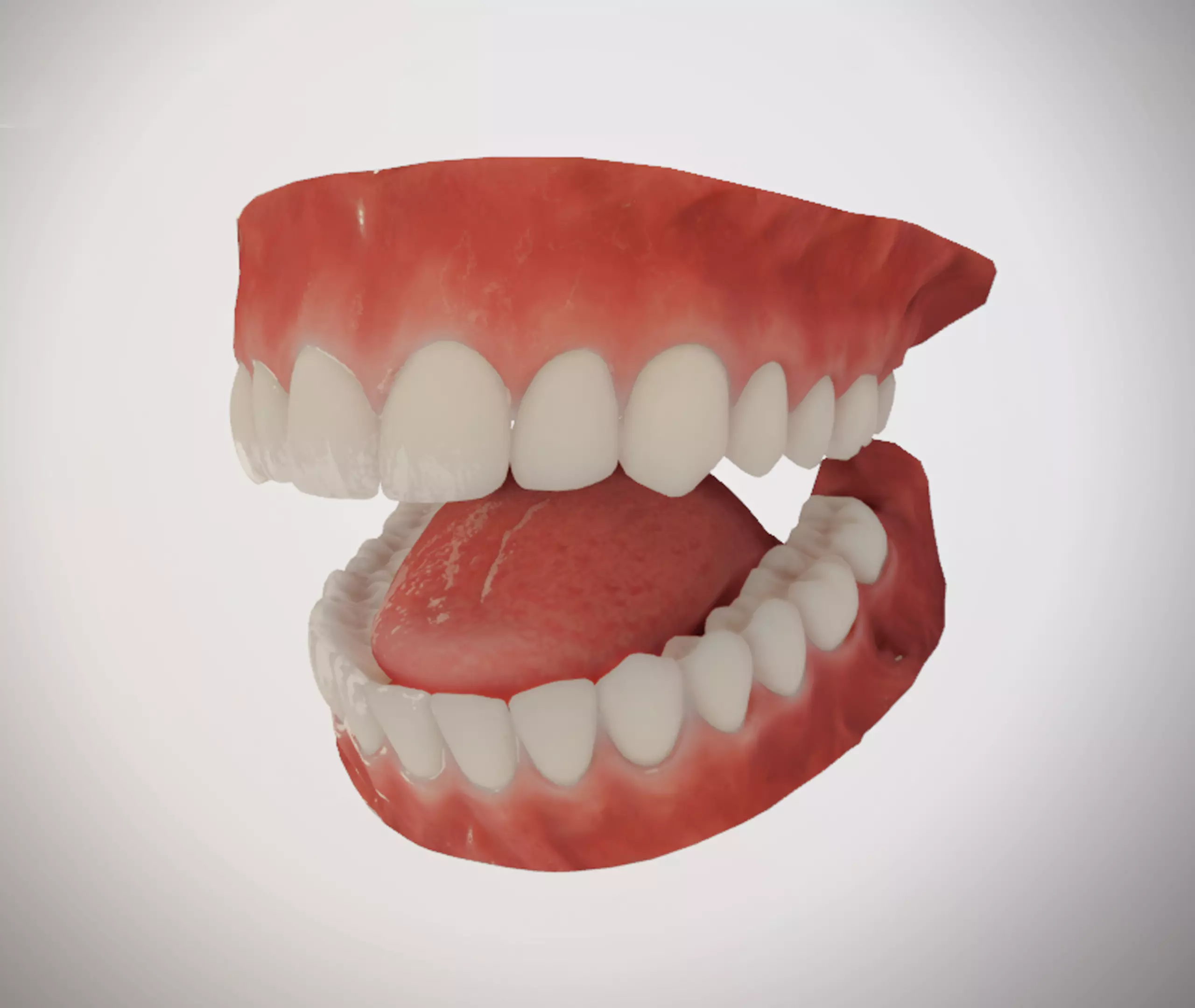 Realistic Mouth for character Low-poly 3D model_0