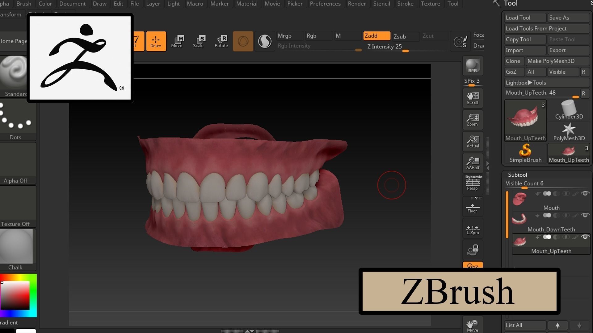 Realistic Mouth for character Low-poly 3D model_10