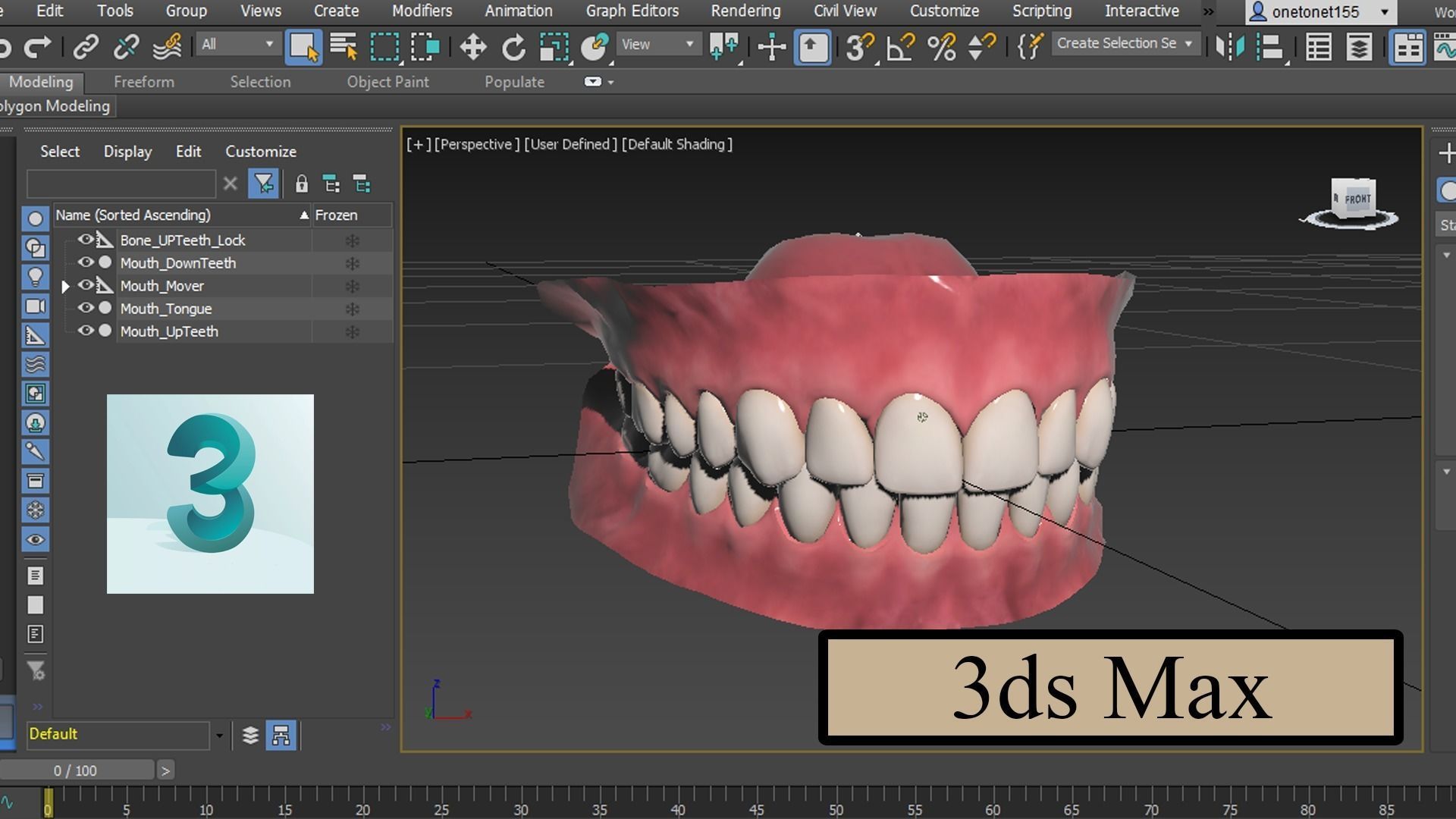 Realistic Mouth for character Low-poly 3D model_9